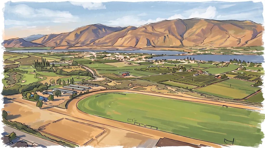 Desert Park Raceway oval above Osoyoos Lake