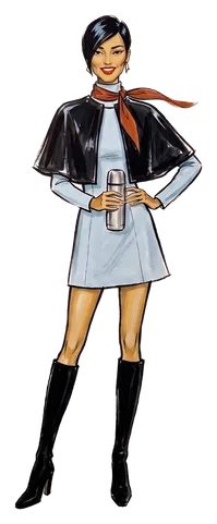 A woman holding a travel thermos; tag: Victoria 224 km