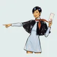 A woman holding a ferry boarding pass