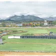 Hastings track and infield below the North Shore mountains
