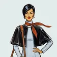 A woman with a weekender bag